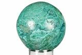 Polished Malachite & Chrysocolla Sphere - Peru #252659-1
